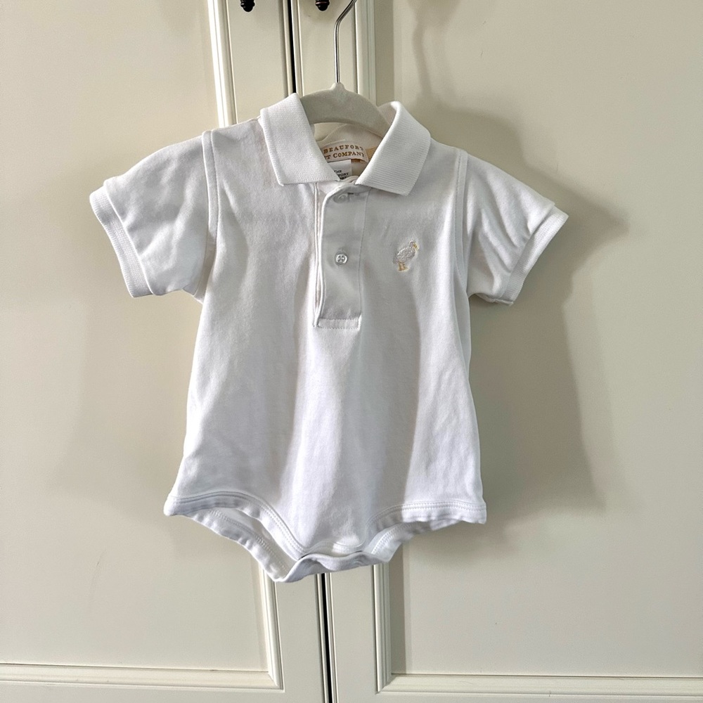 TBBC white polo onesie